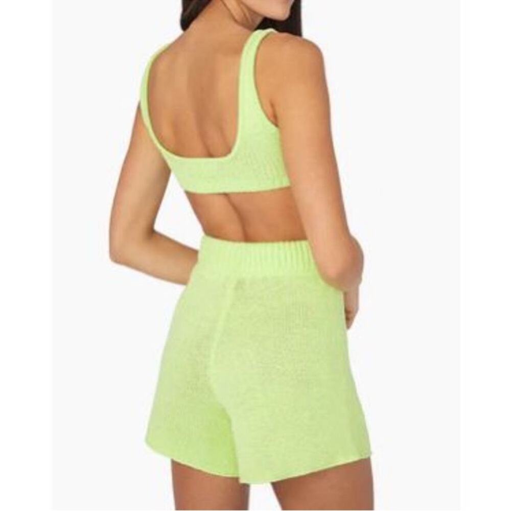 WeWoreWhat Lime Green Knit Sweater Shorts - Picture 4 of 6